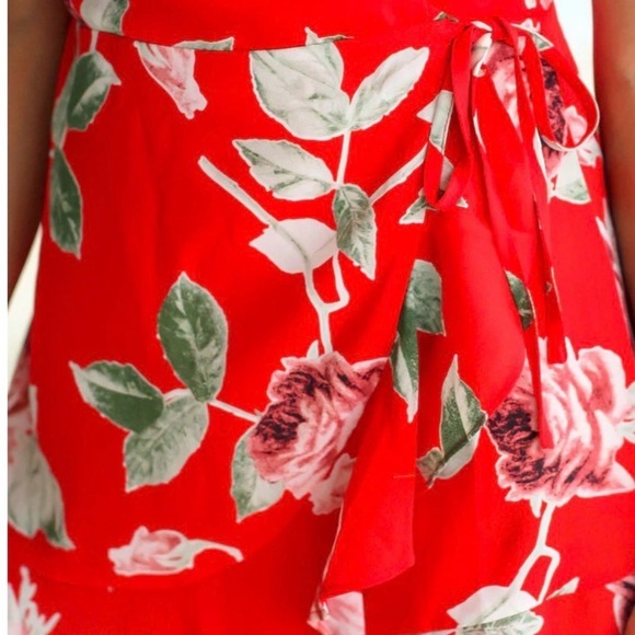 Honey Belle Red Floral Romper - Picture 8 of 9